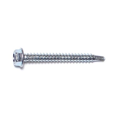 Midwest Fastener Self-Drilling Screw, #8 x 1-1/2 in, Zinc Plated Steel Flange Hex Head External Hex Drive, 100 PK 03286